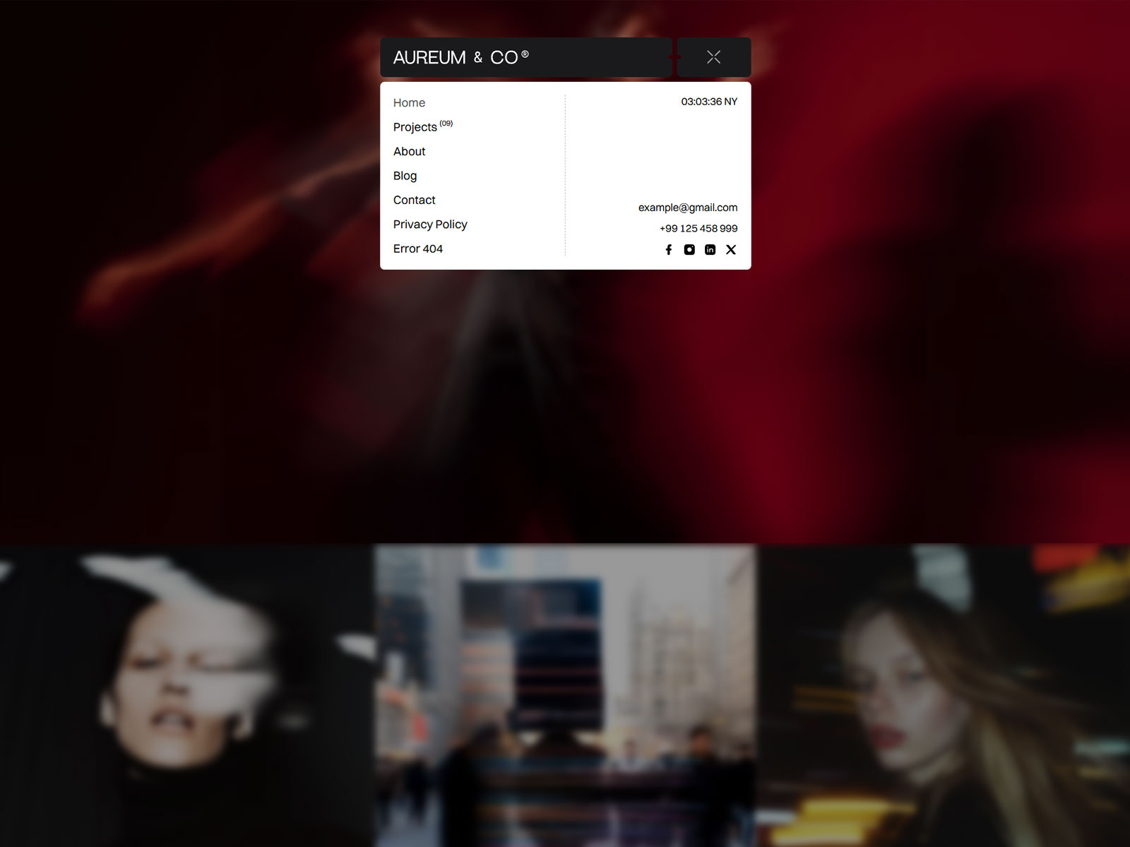 high end portfolo website template