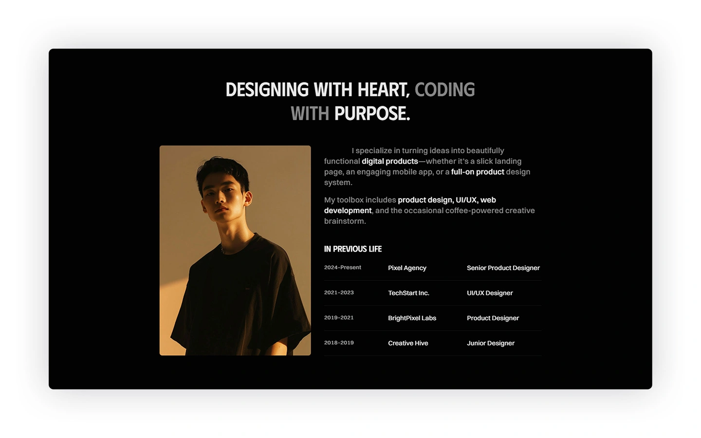 modern personal portfolio webflow template