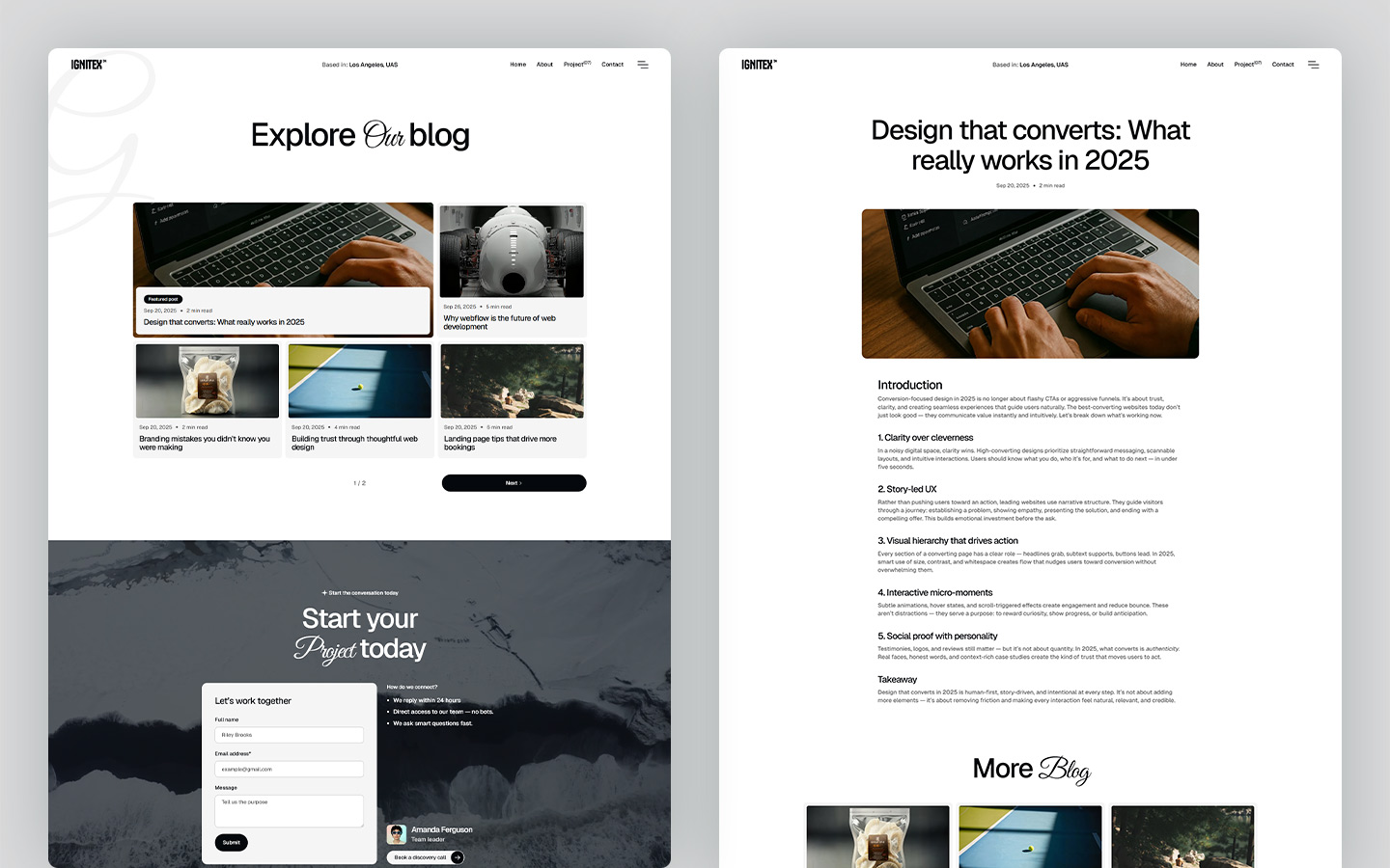 minimal digital agency website