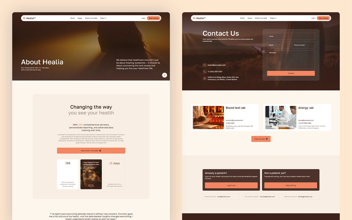 medical research lab website