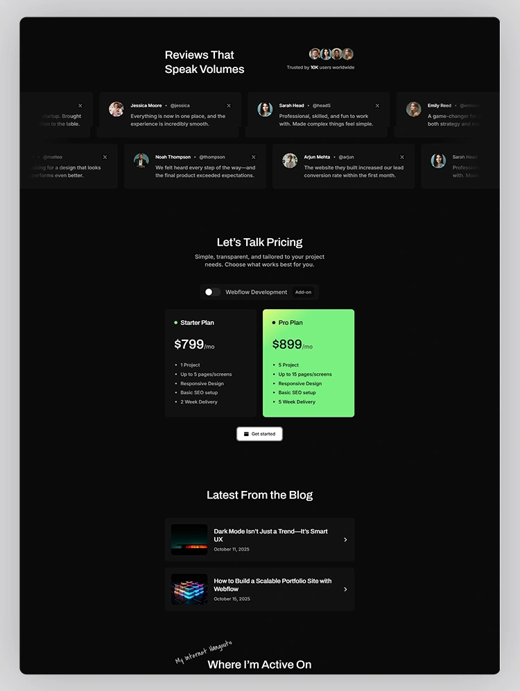 creative personal portfolio website