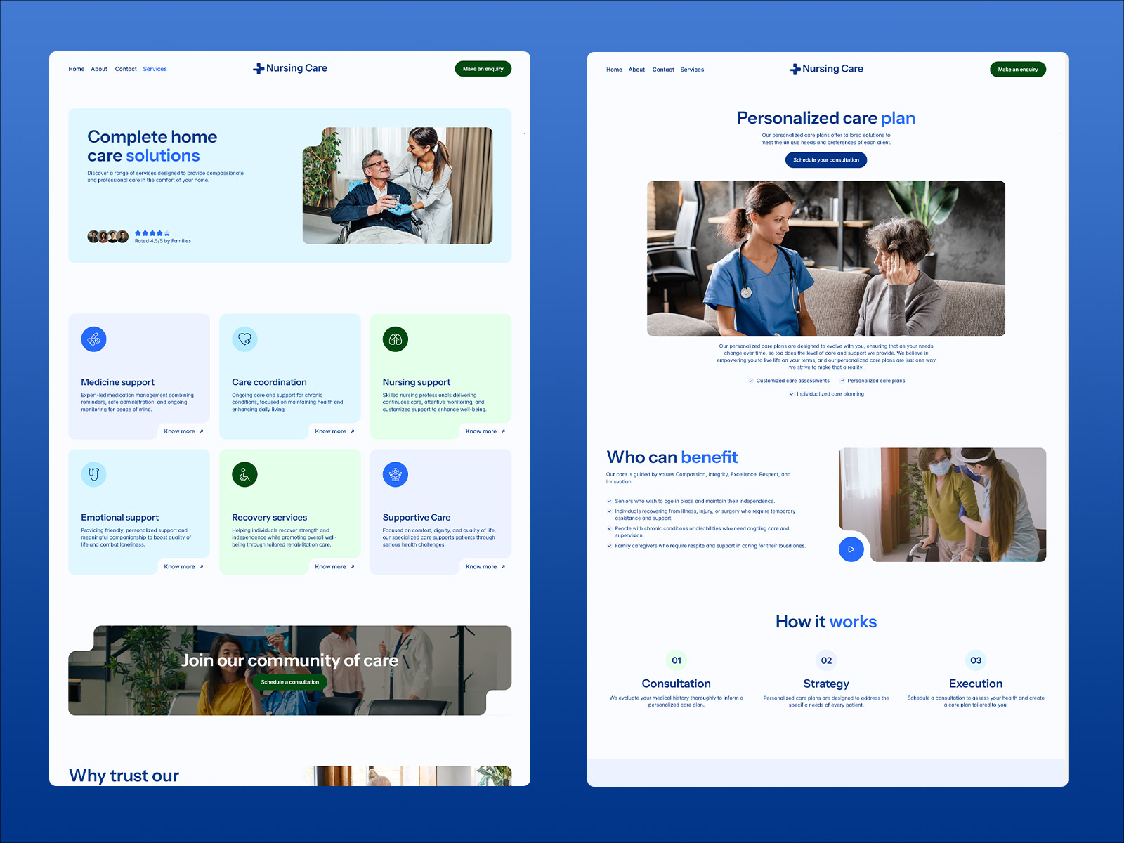 Medical services company framer template