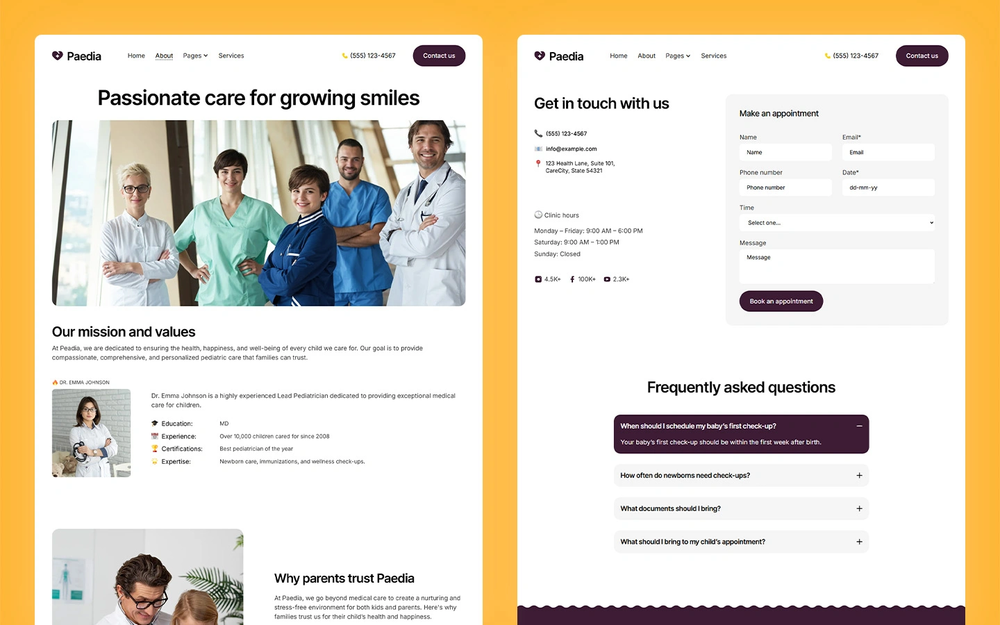 child care services webflow template
