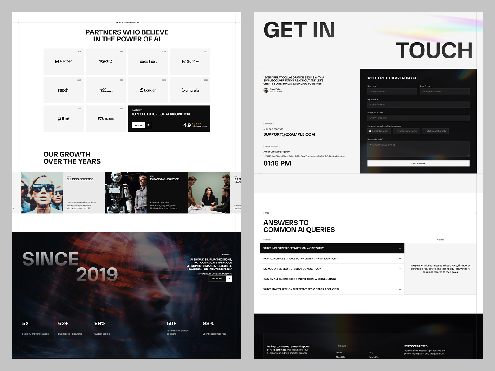 AI consulting agency website template