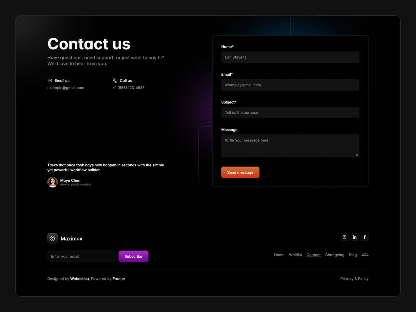 AI SaaS product workflow website template