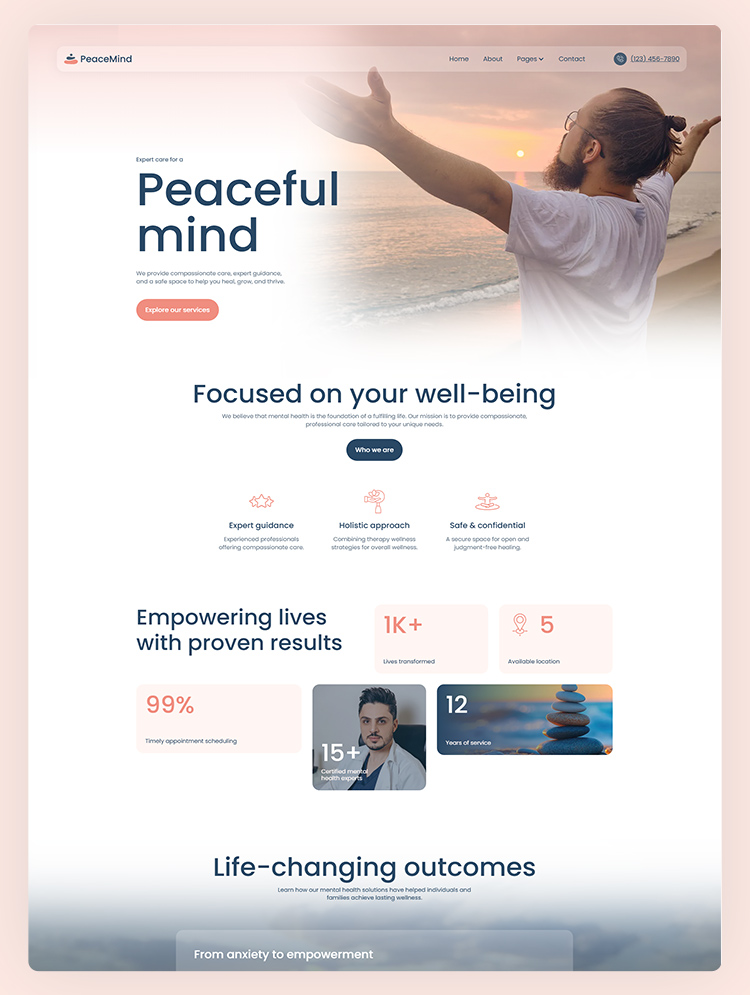 mental health template website