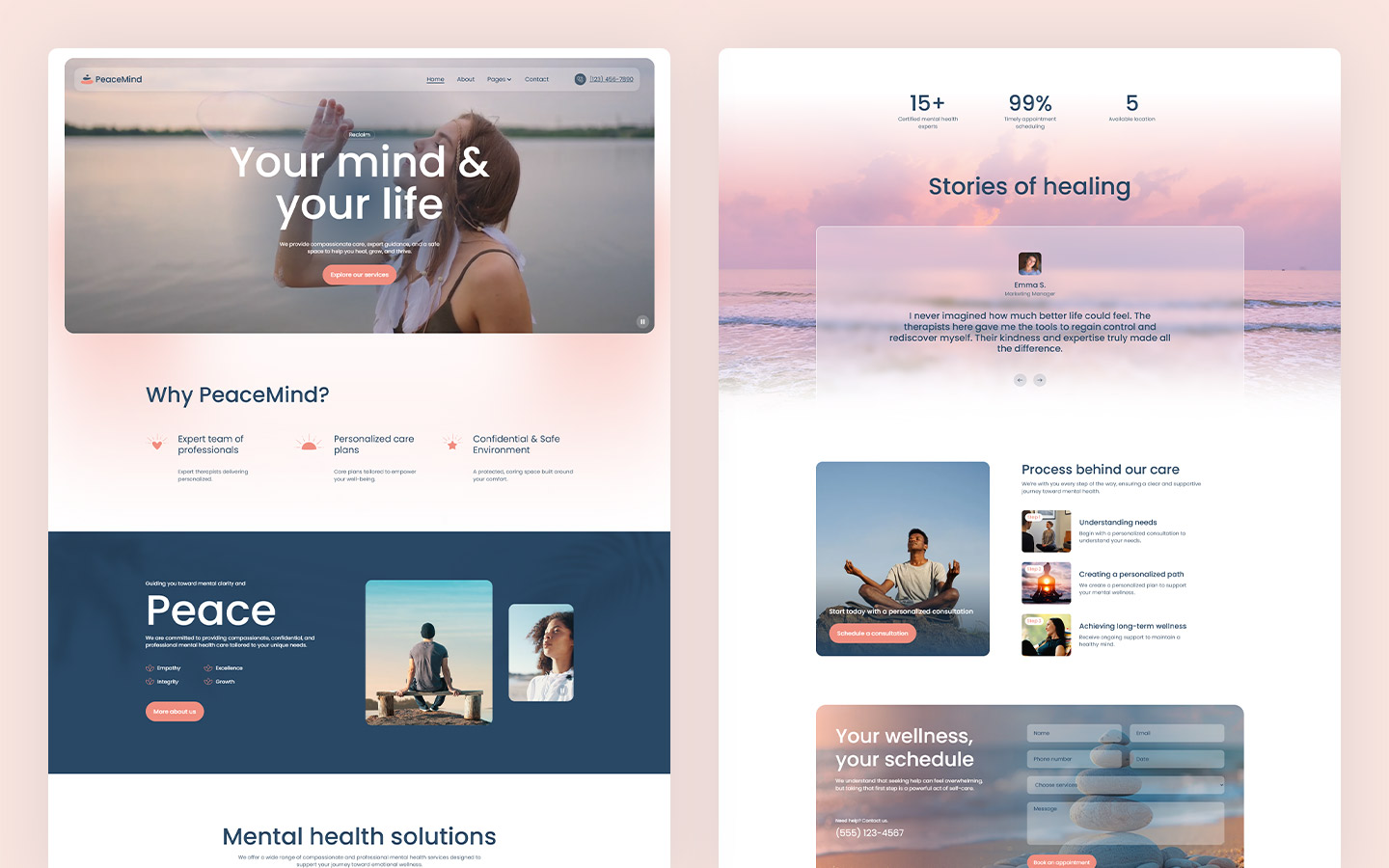 calmspace mental health webflow template
