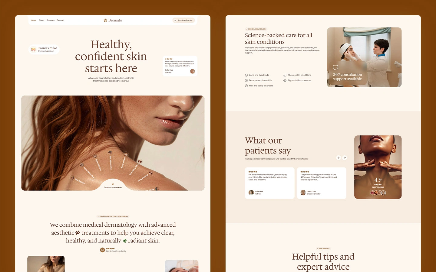 skin care template webflow template
