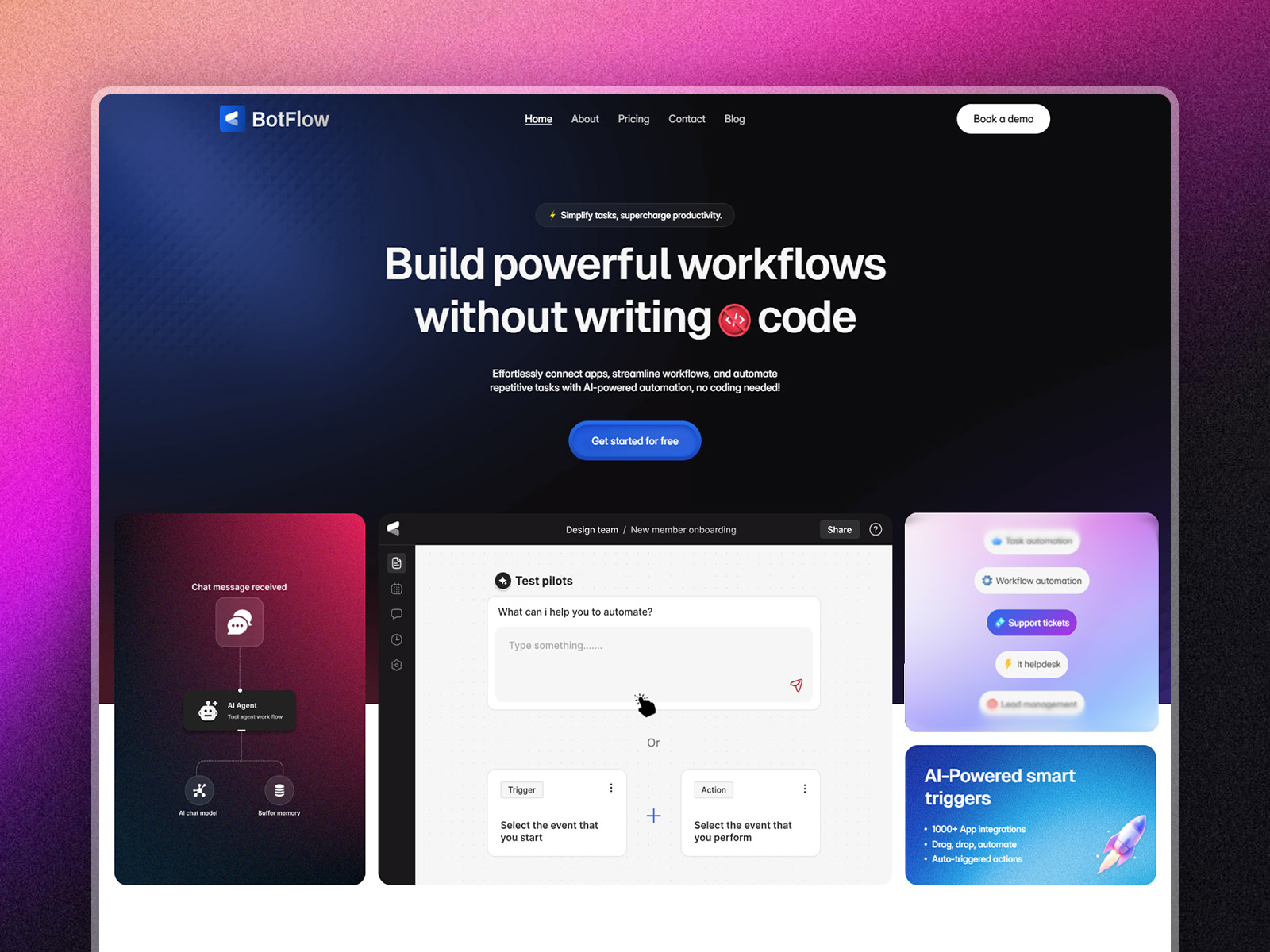 BotFlow automation saas website template
