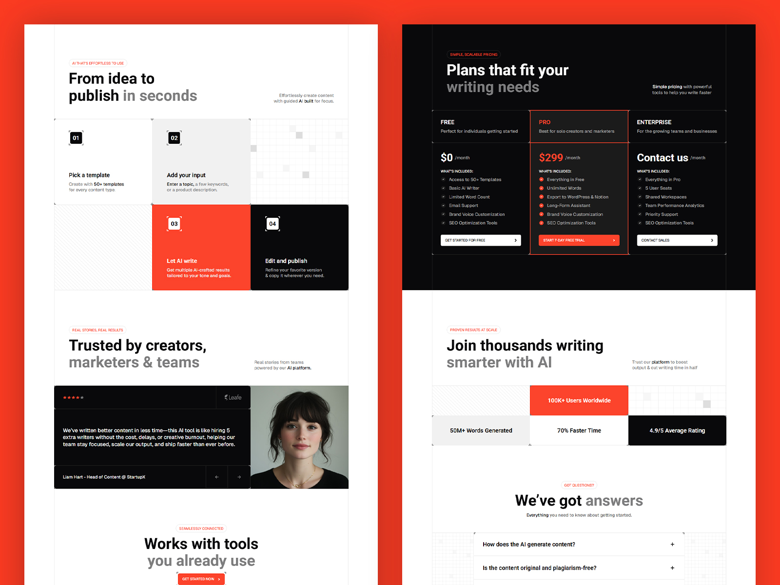  ai & saas landing page framer template