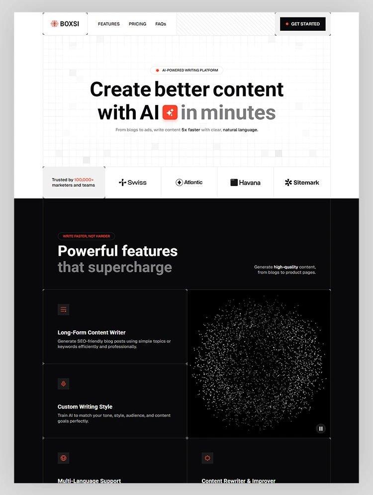 ai writing saas webflow template