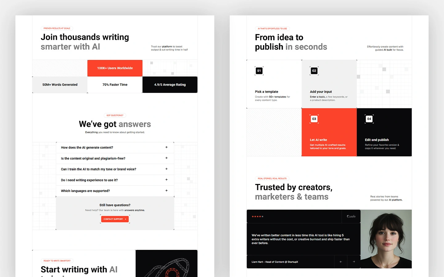 ai copywriting tool webflow website