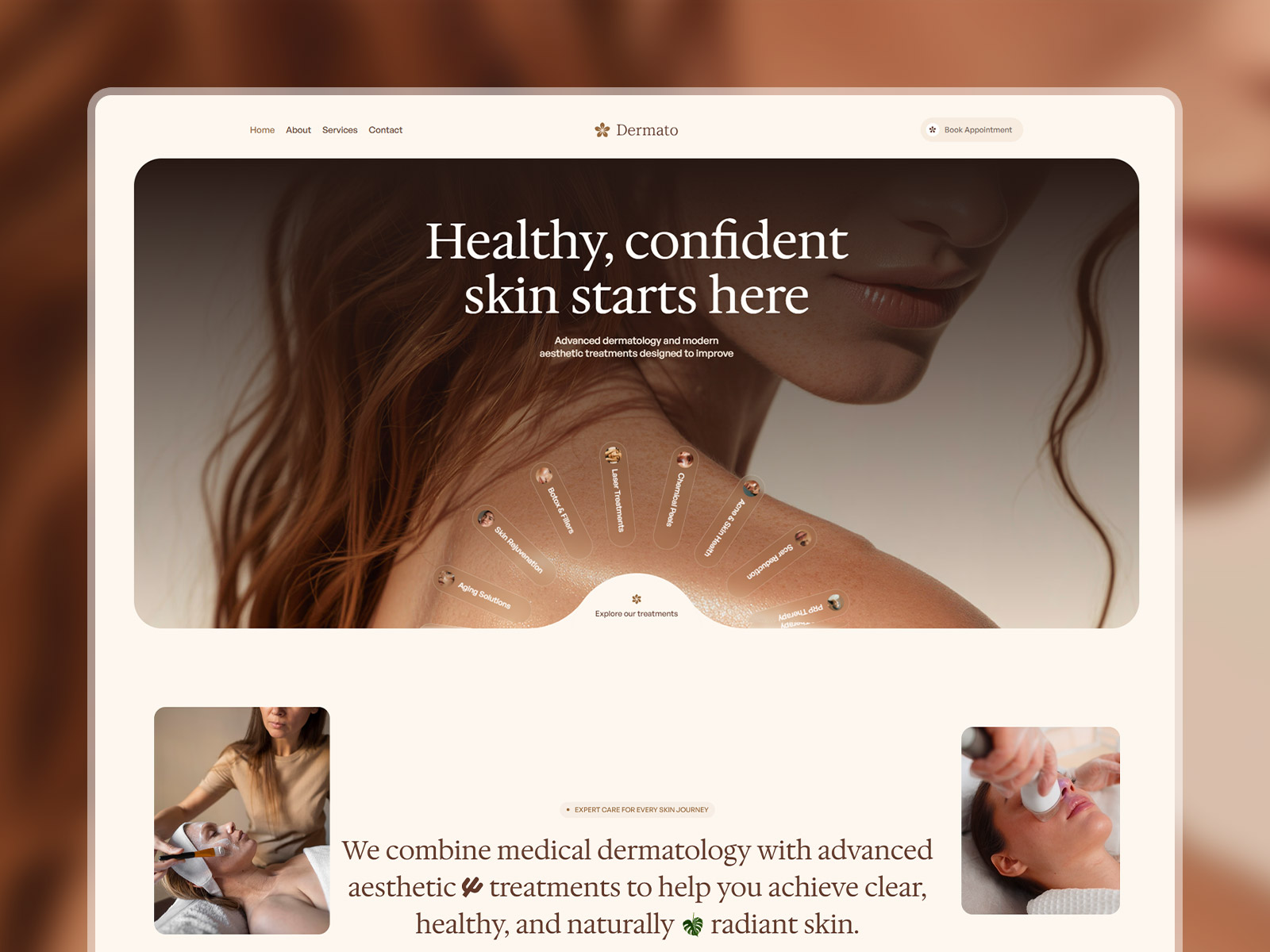 Dermatology clinic Framer website template