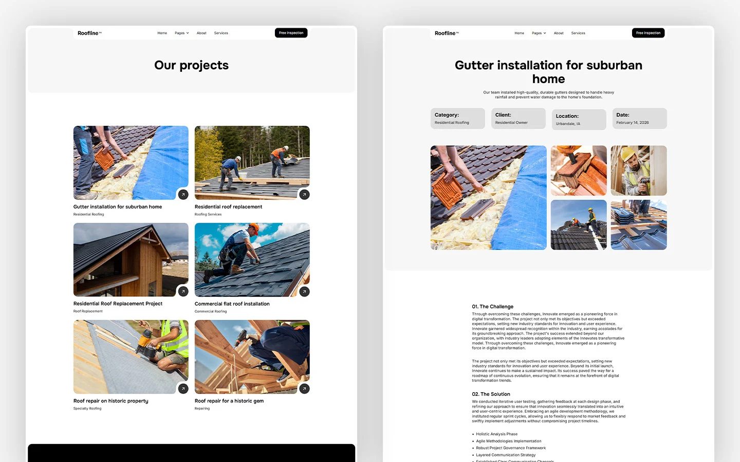 professional roofline company template