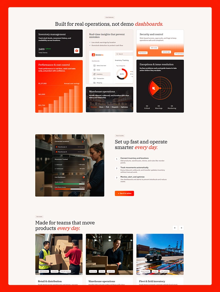 inventory optimization webflow template