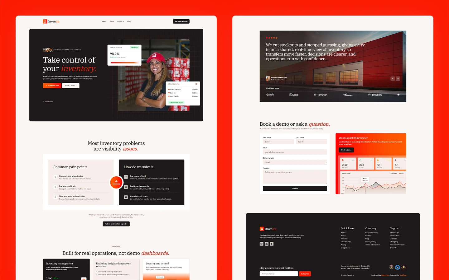 inventory management webflow website