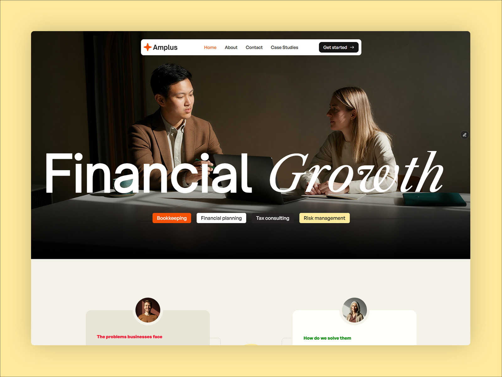 Finance consulting Framer website template