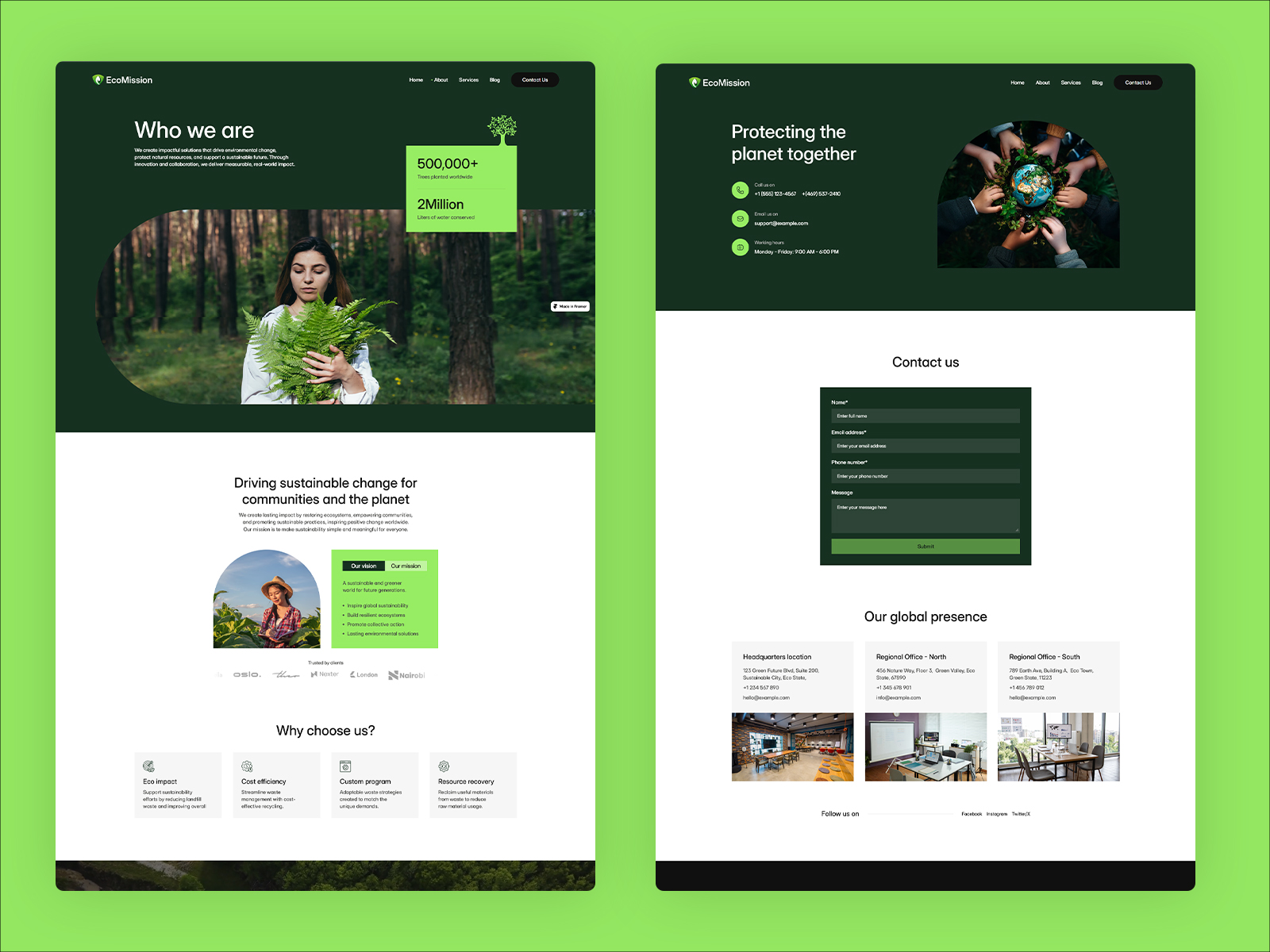 EcoMission green website template