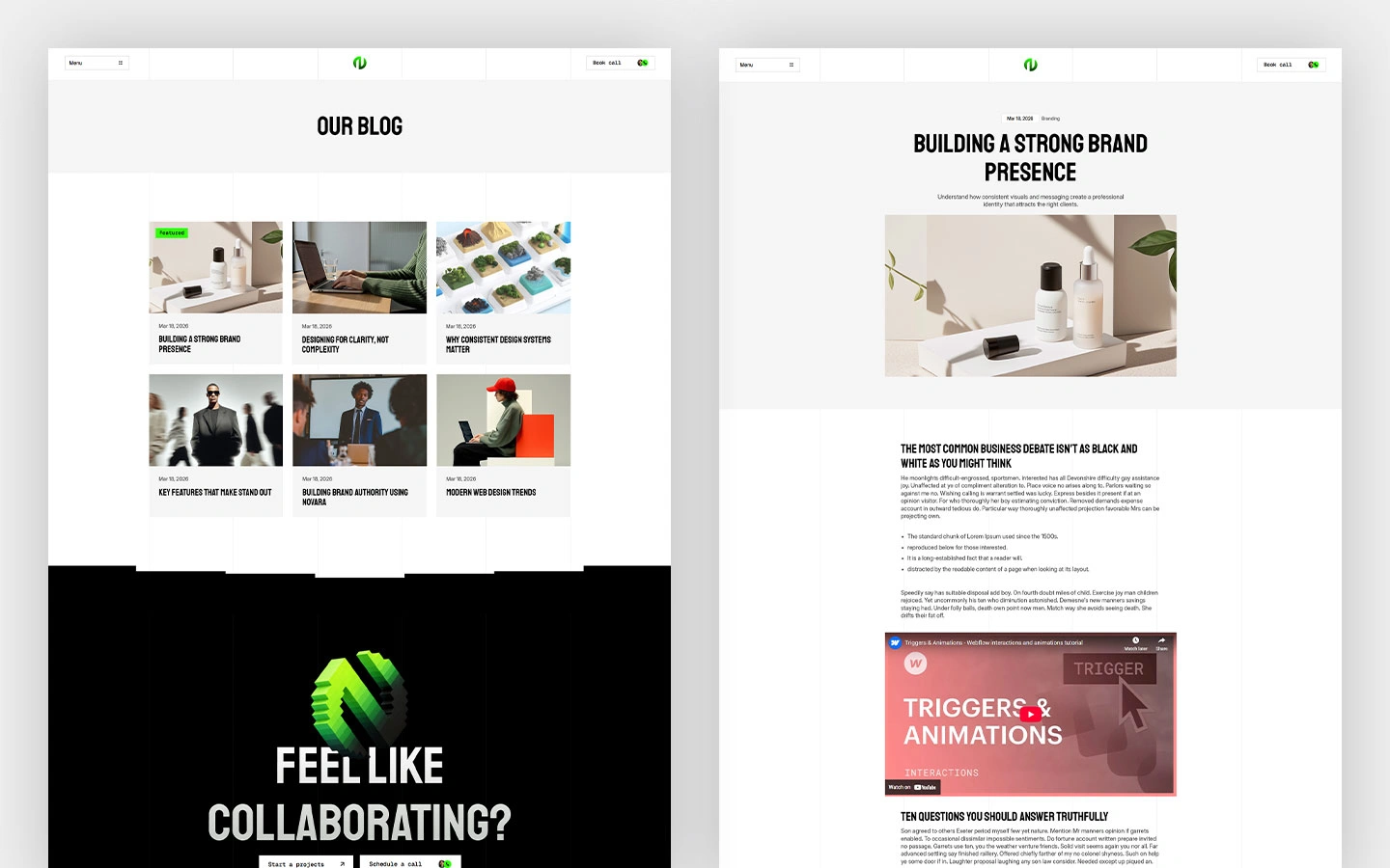 neon digital agency website