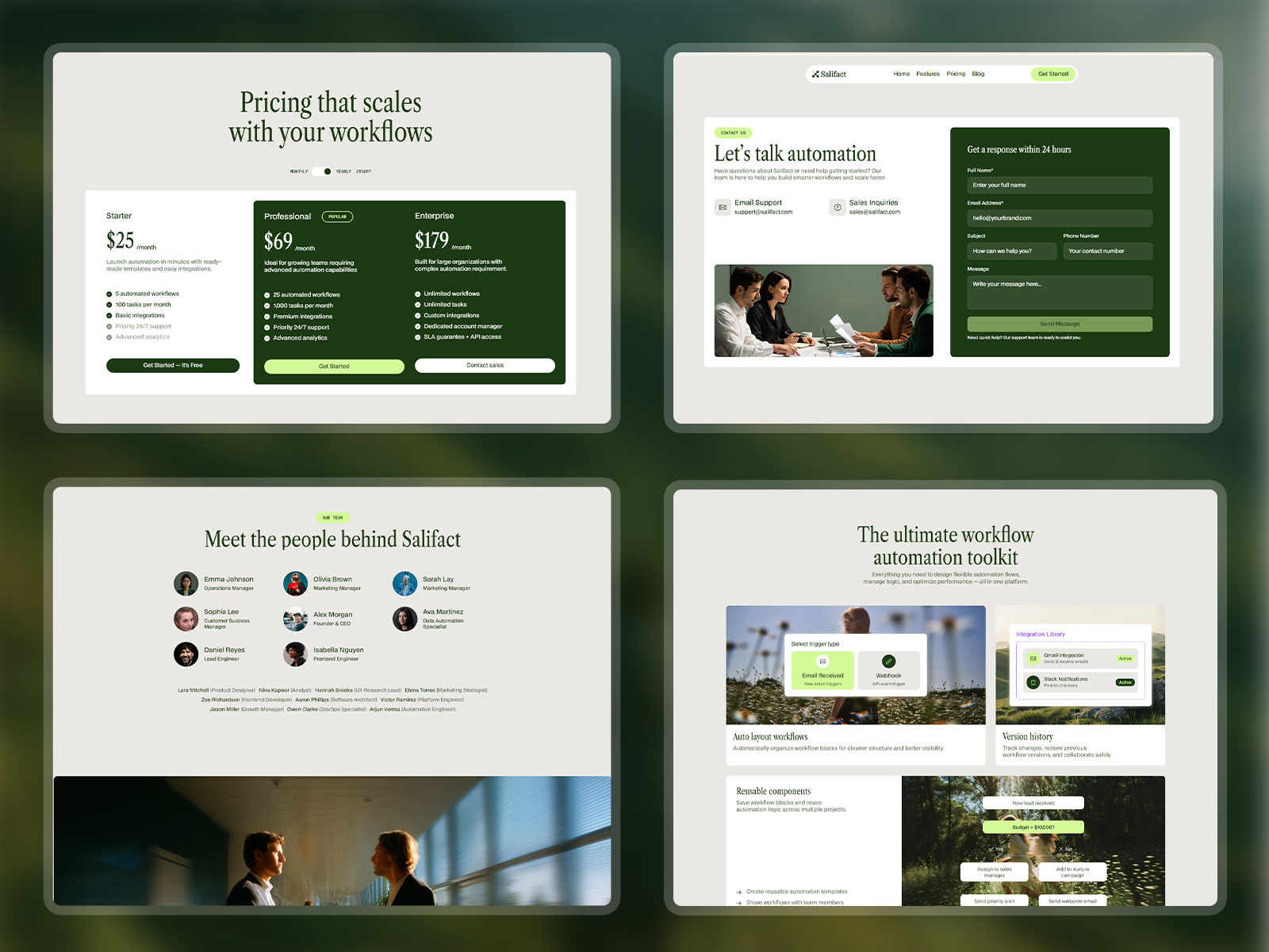 Software automation framer website template