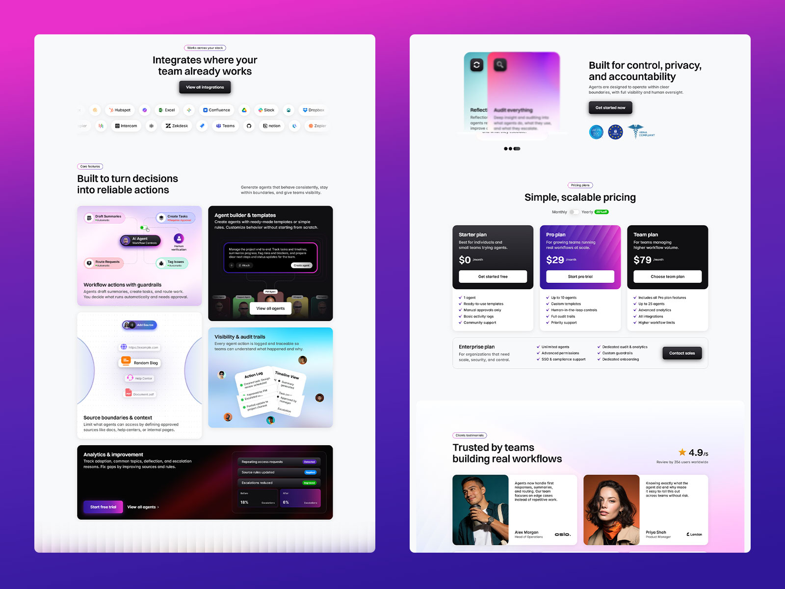AI startup website template