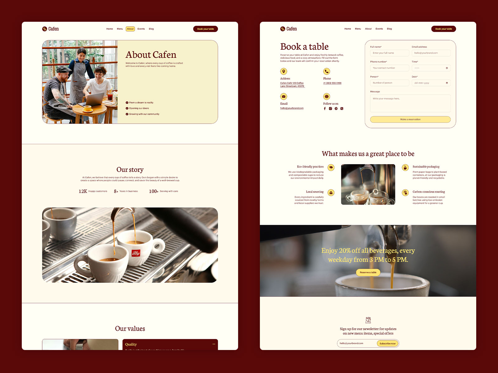 Restaurant website template