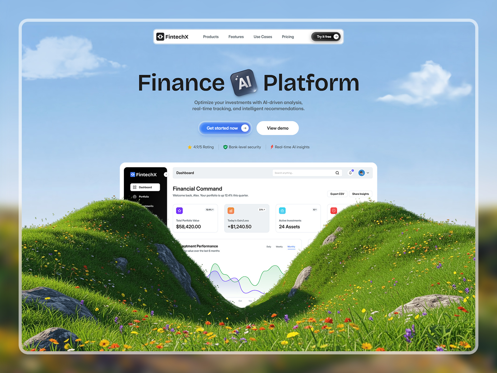 Finance fintech SaaS framer website template
