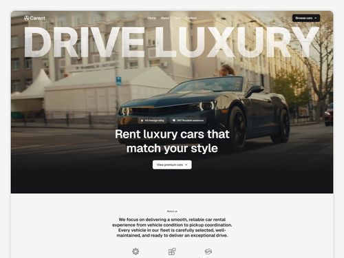 Car rental framer website template