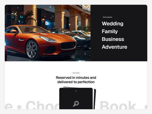 Vehicle booking website landing page