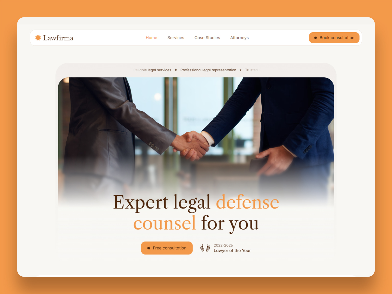 Law firm Framer website template