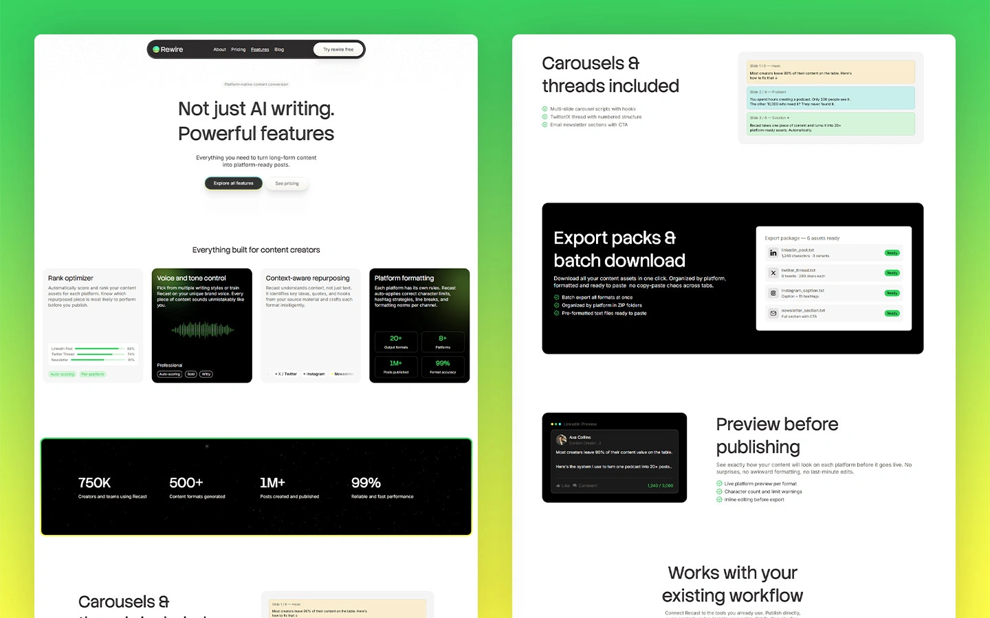 Content repurposing saas website