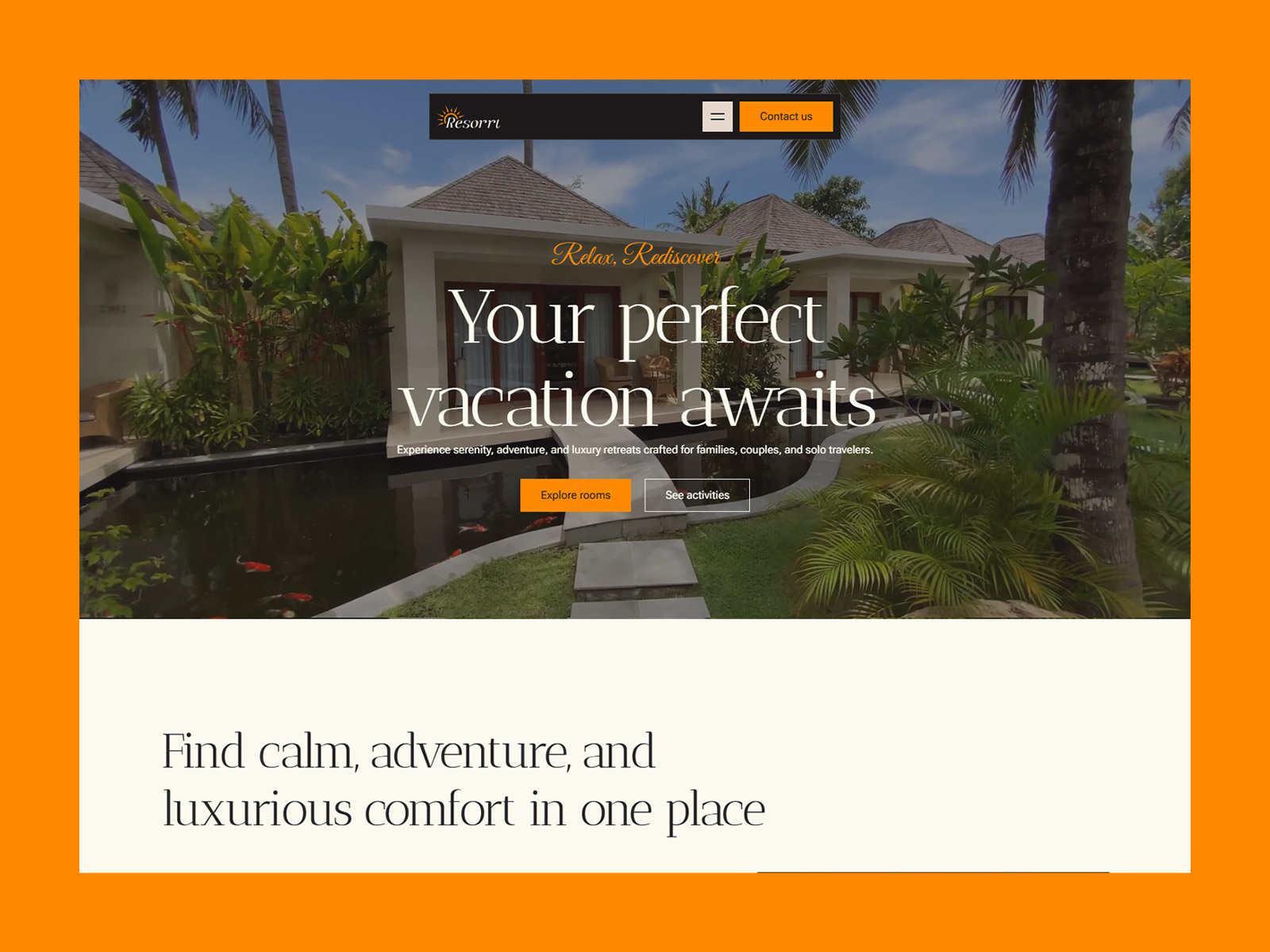 Luxury resort hotel website template