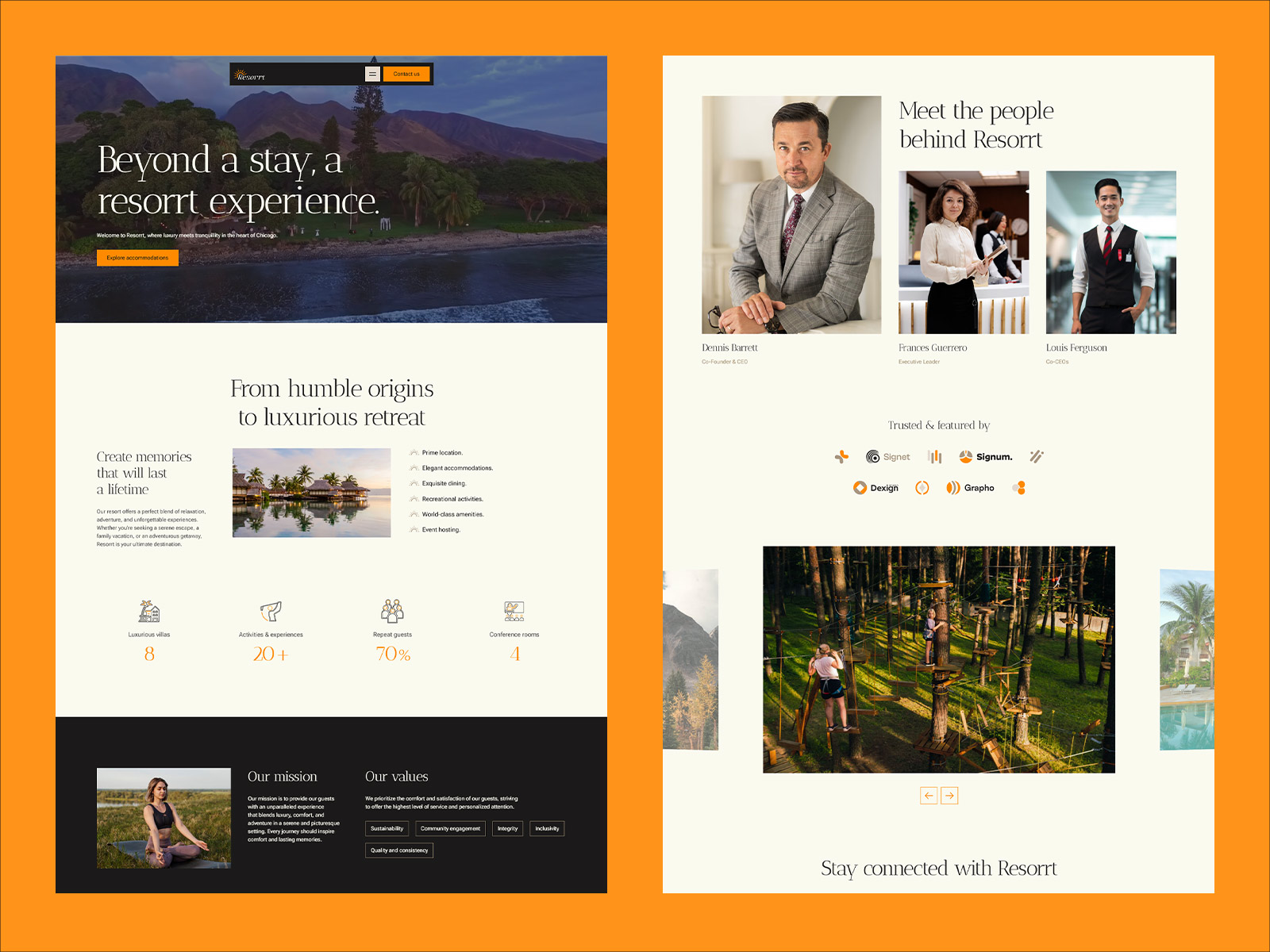 Luxury hotel website design template