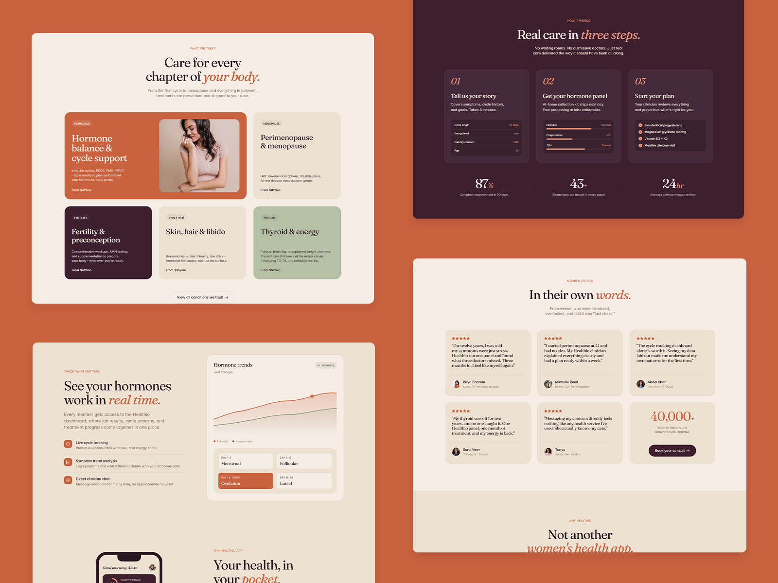 Medical clinic website landing page