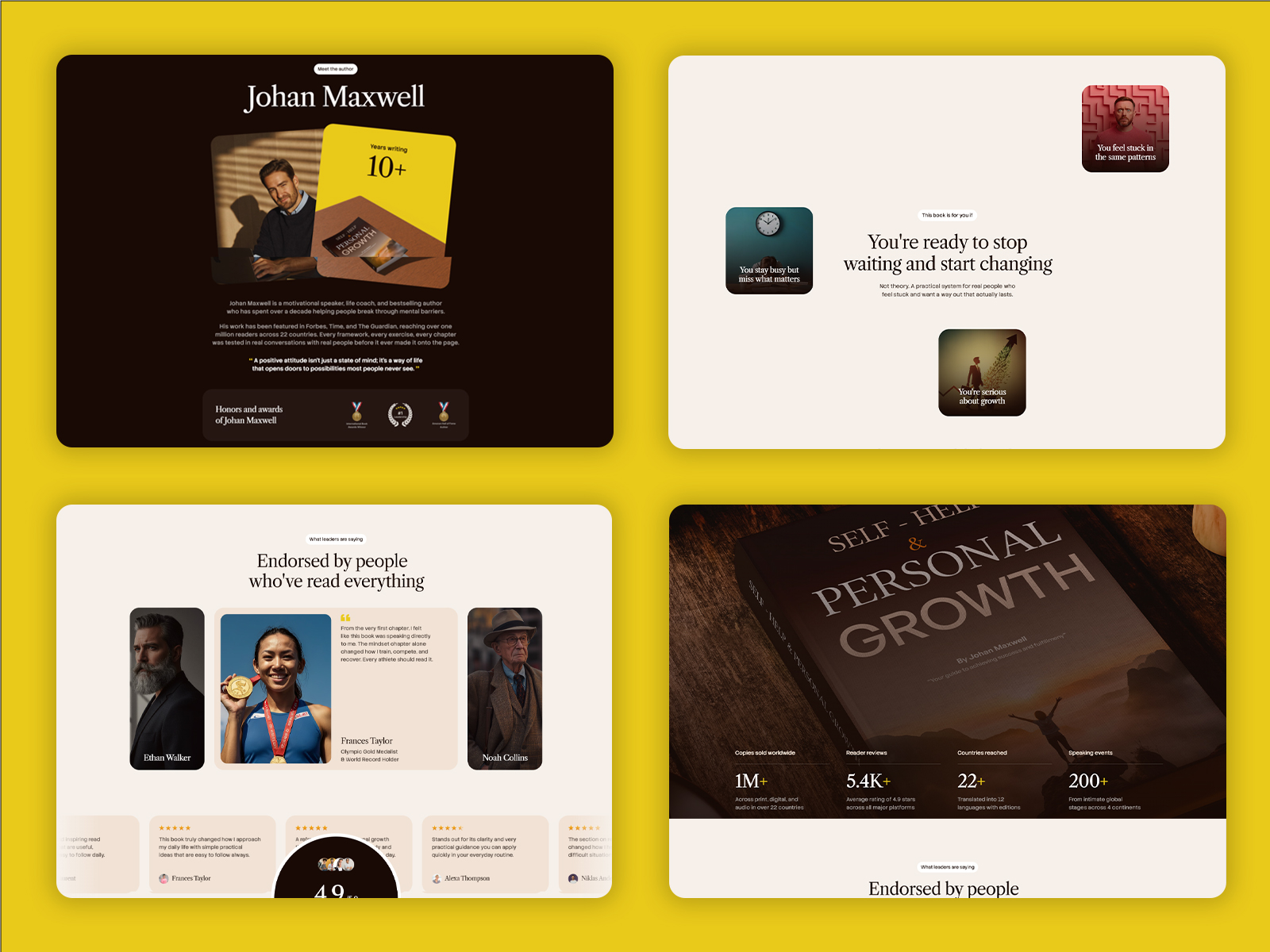 Author book website landing page