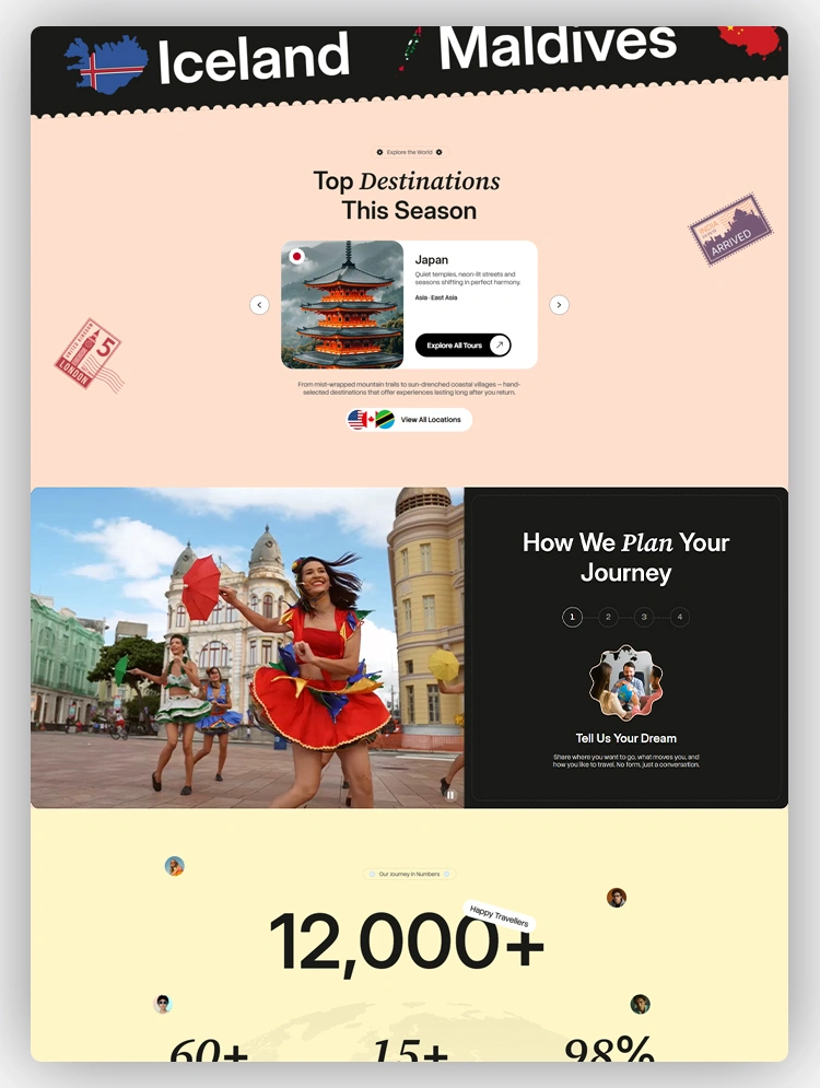 Adventure travel website template