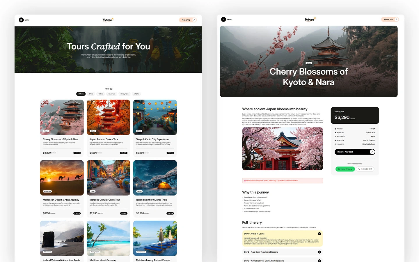 Holiday booking webflow template