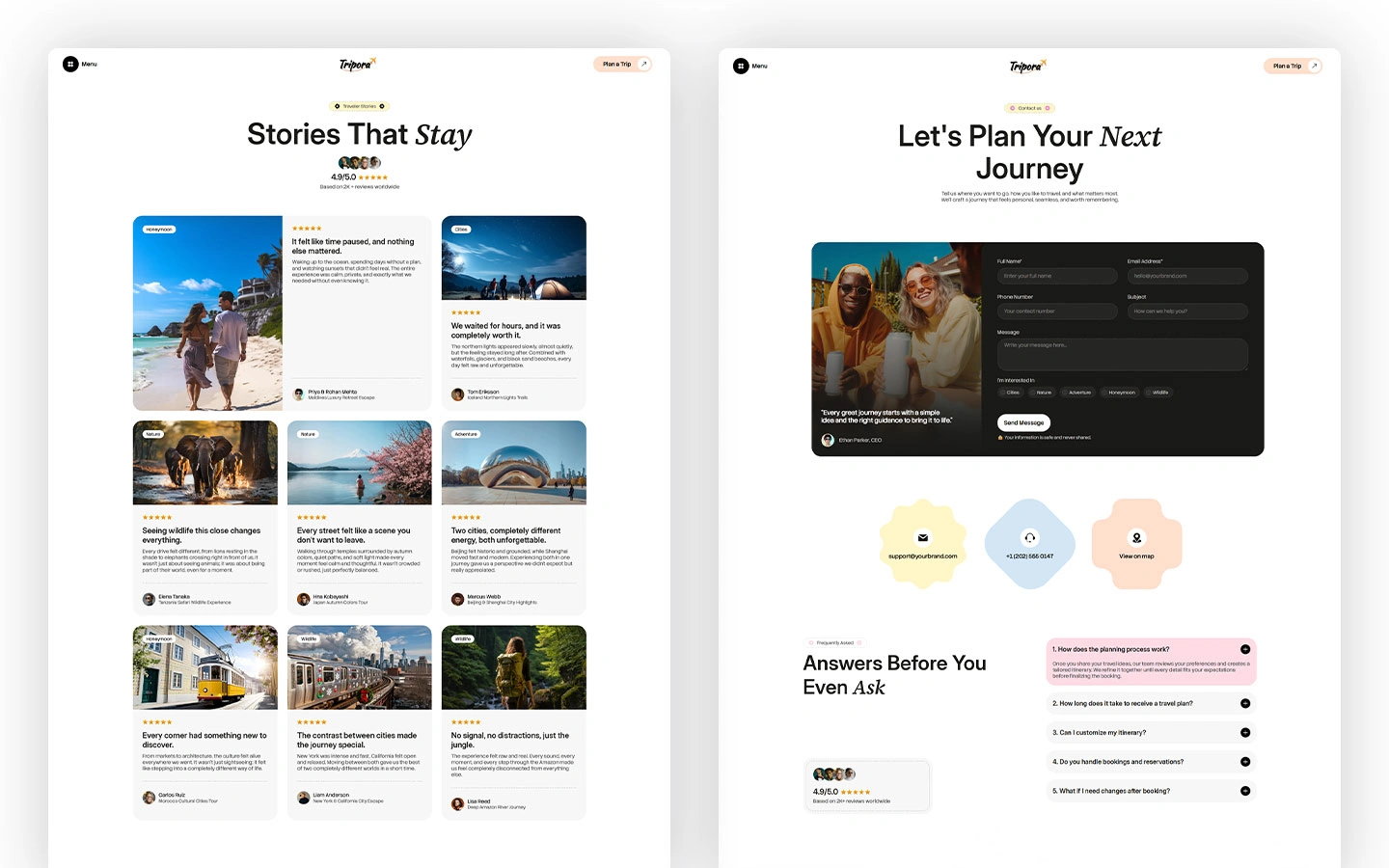 Global adventures website template