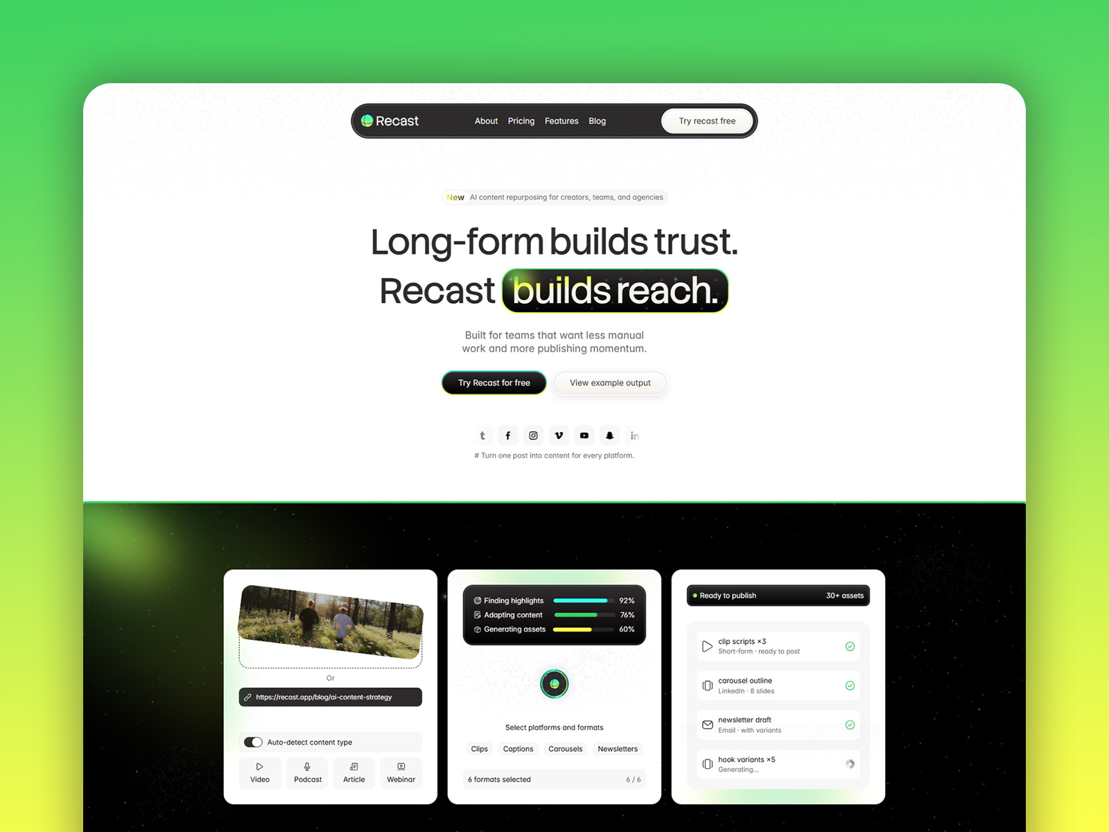 Content AI SaaS website template