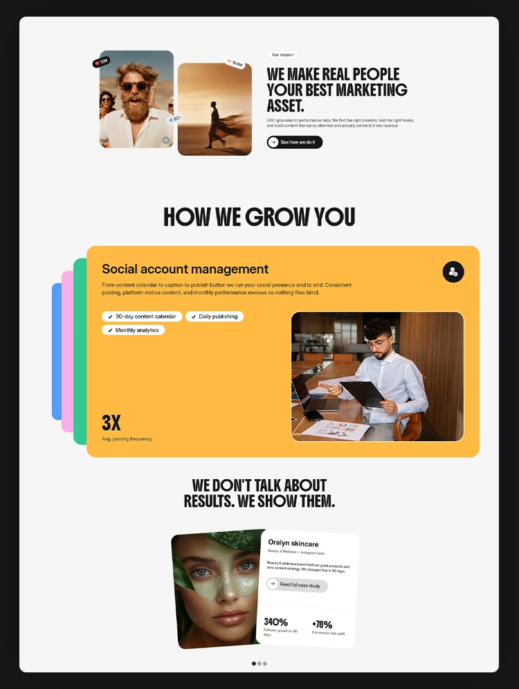 Social media content website