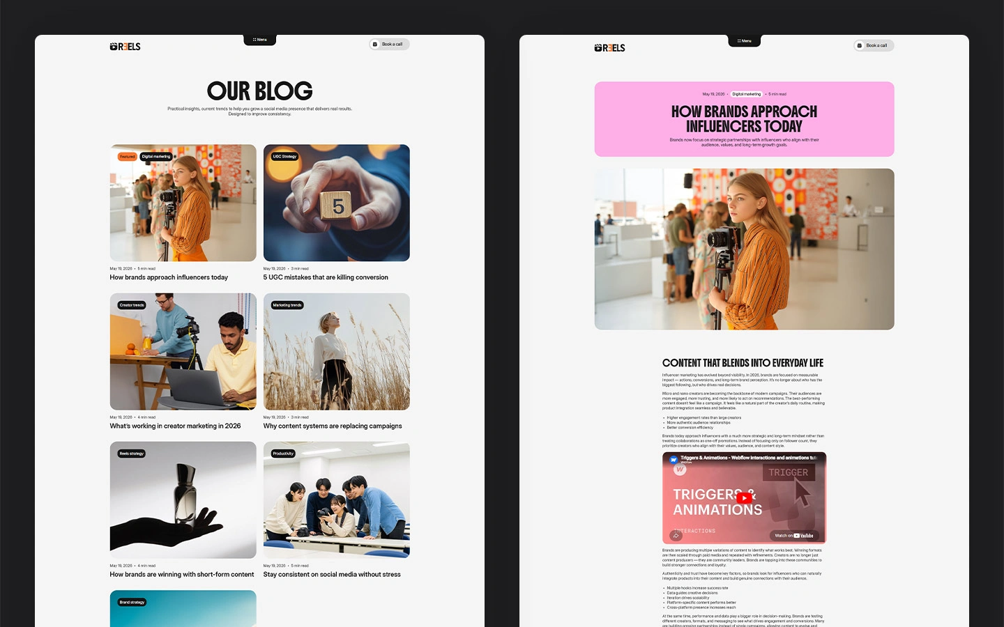 Digital content growth website template