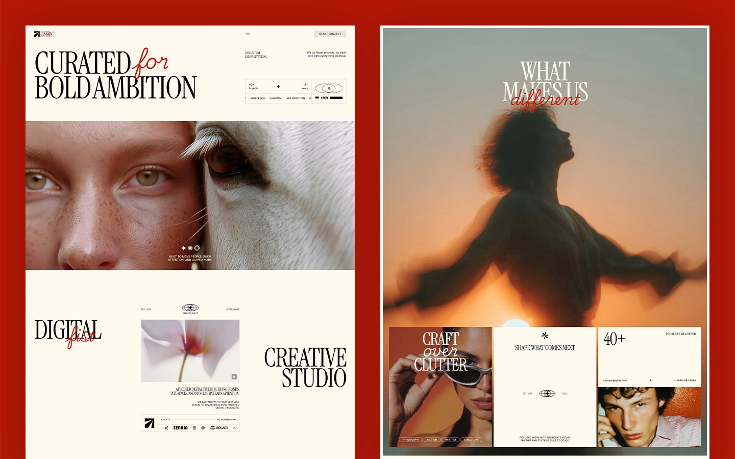 Editorial design studio website template