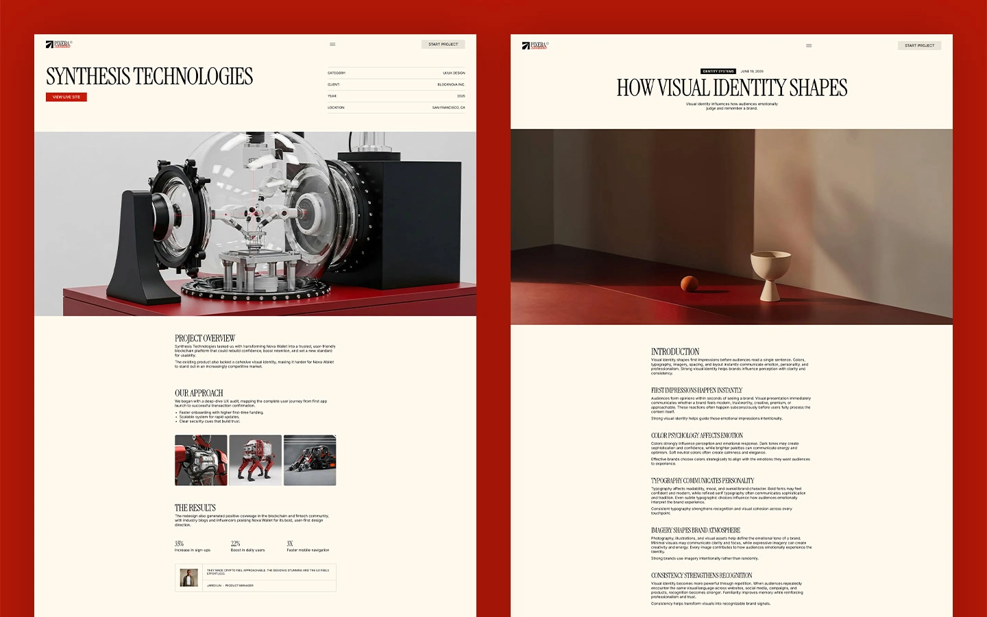 Modern design studio website
