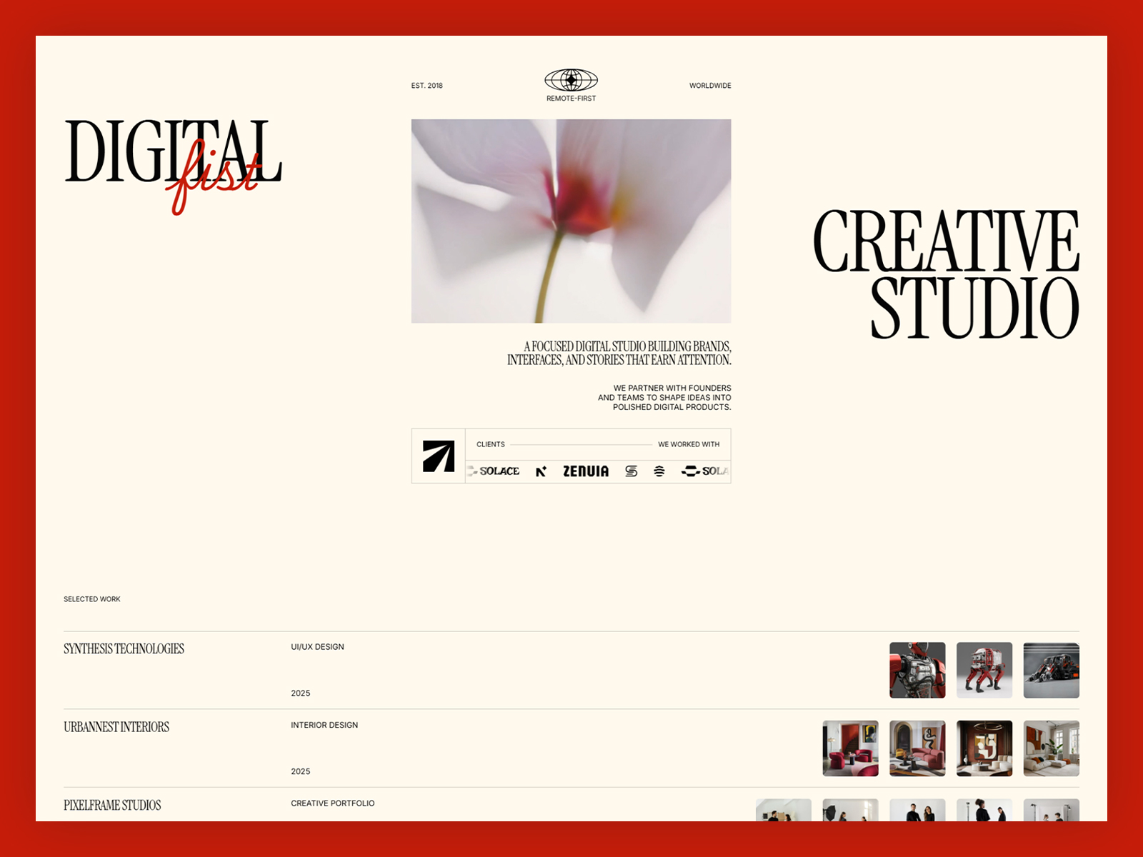 Branding agency portfolio template