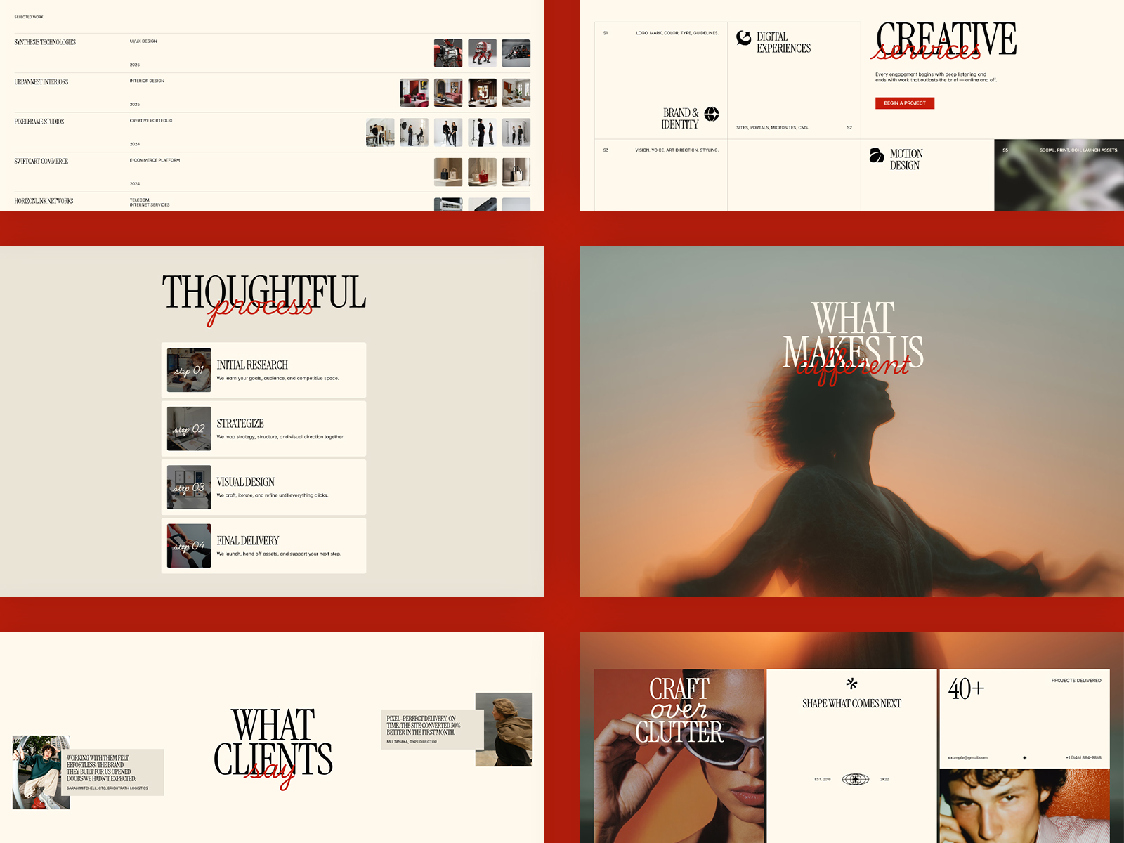 Agency services for branding, UI/UX and web design