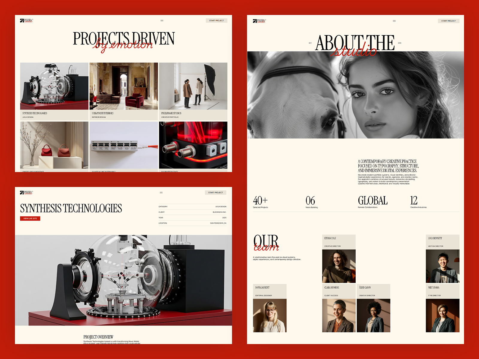 Modern branding studio website
