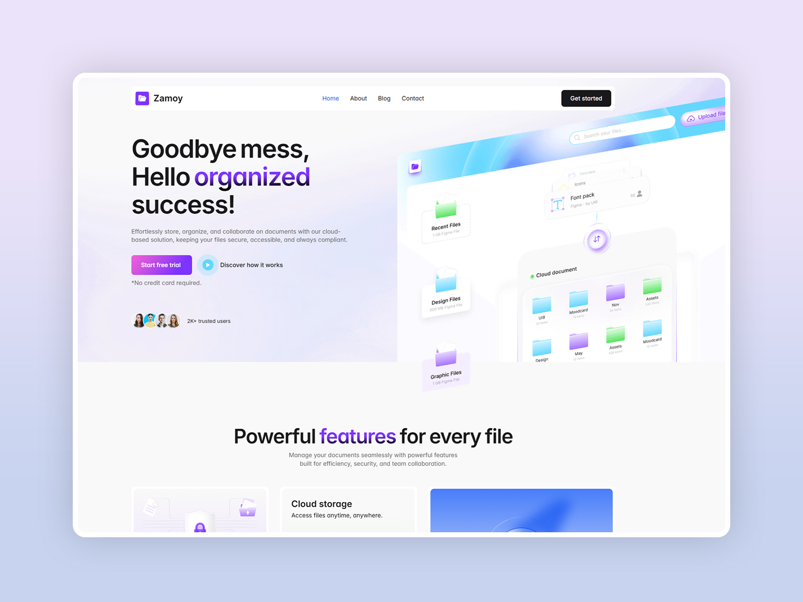 Modern SaaS File Management Template