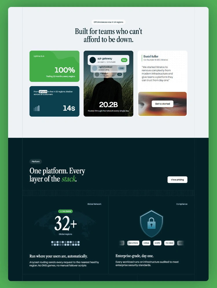 Cloud infrastructure website template