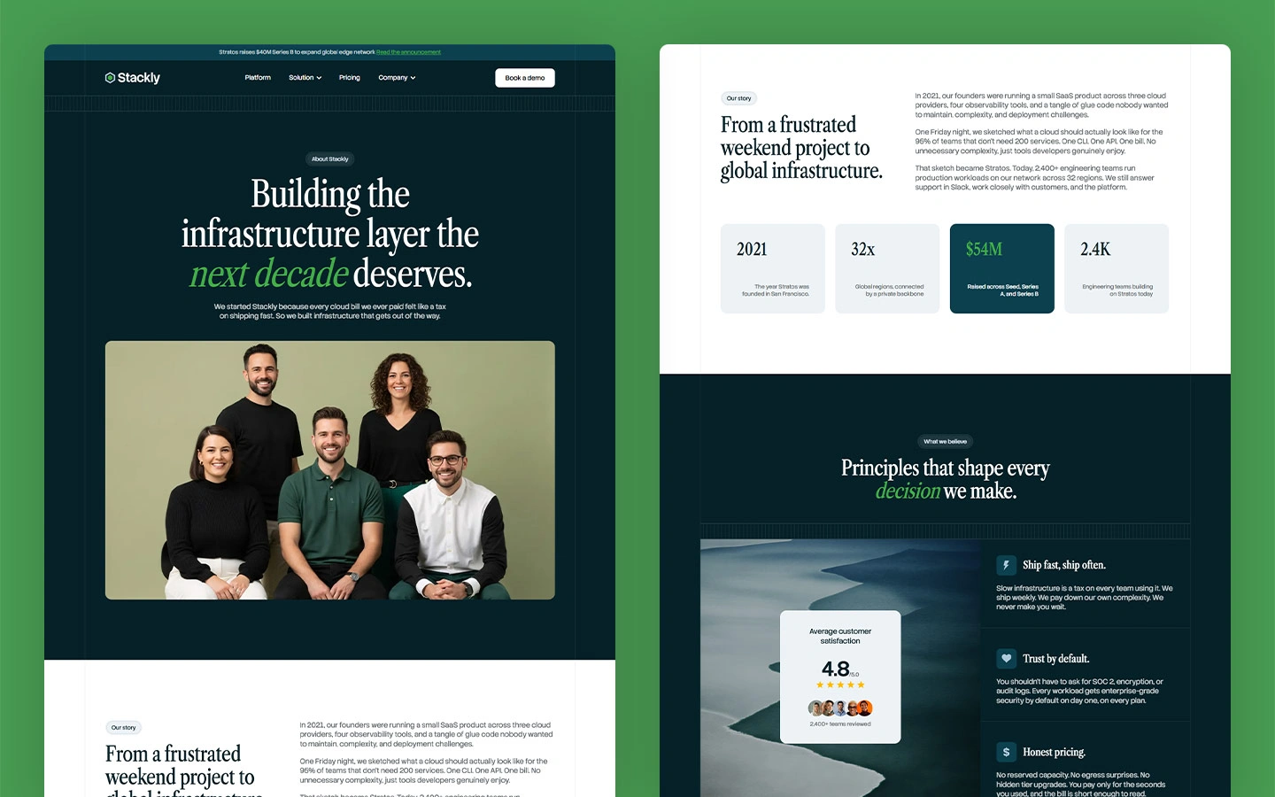 Backend infrastructure website template