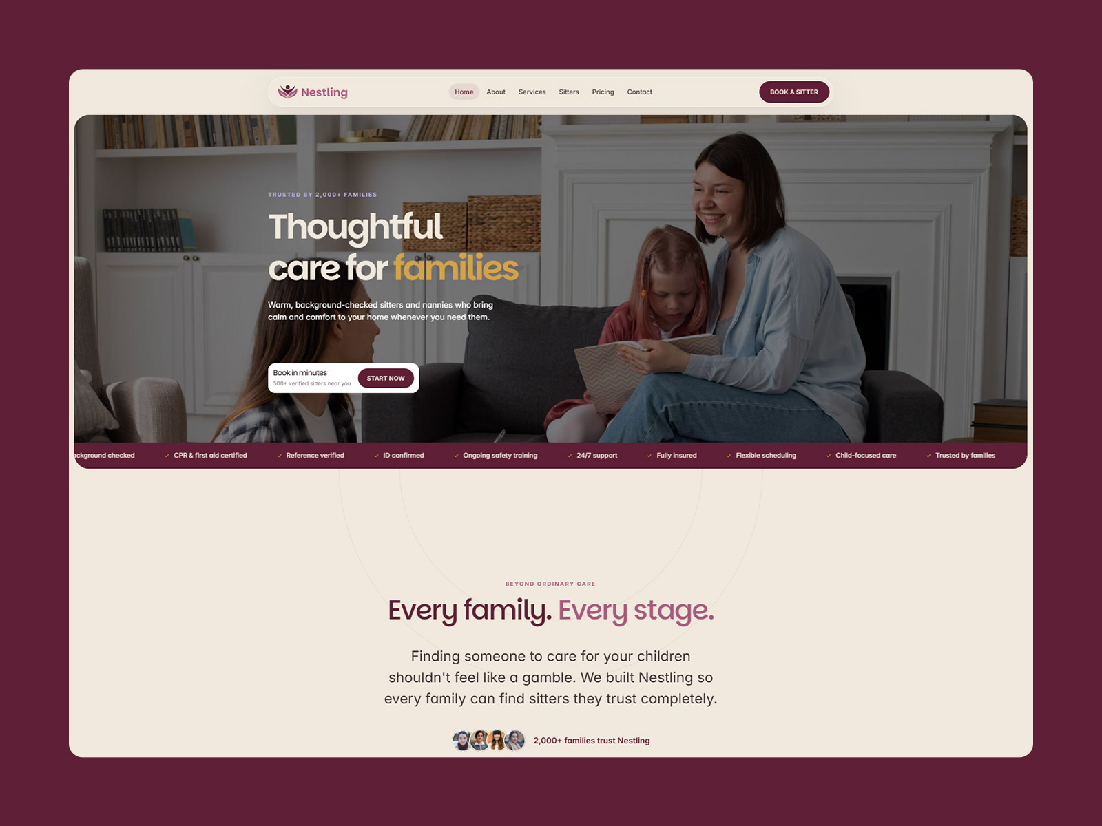 Babysitting & Child Care Framer Template